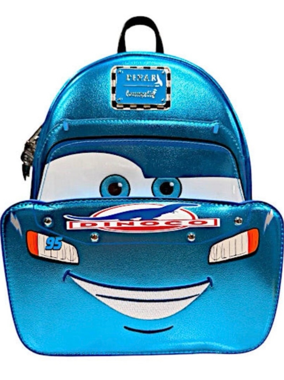 Loungefly Metallic Blue Dinoco Cars Lightning McQueen Mini-Backpack